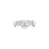 Baguette Diamond Engagement Ring With Cushion Cut Centre Lab Grown Diamond, Sydney Engagement Ring