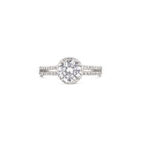 Halo Lab Grown Diamond Engagement Ring With Twin Lines, Sydney Engagement Ring