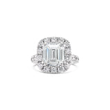 Halo Emerald Cut Lab Grown Diamond Ring, Sydney Engagement Ring