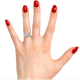 Double Halo Radiant Cut Lab Grown Diamond Ring, Sydney Engagement Ring