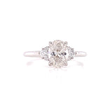 Oval Side Stone Lab Grown Diamond Engagement Ring, Sydney Engagement Ring