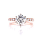 Rose Gold Six Prong Lab Grown Diamond Engagement Ring, Sydney Engagement Ring