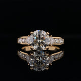 Yellow Gold Three Stone Channel Lab Grown Diamond Engagement Ring Setting, Sydney Engagement Ring
