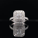 Double Halo Radiant Cut Lab Grown Diamond Ring, Sydney Engagement Ring