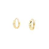 Golden Textured Hoop Earrings, Gold Jewellery Sydney Australia