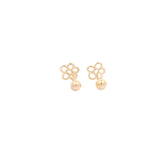14k Gold Flower Studs, Gold Jewellery Sydney Australia