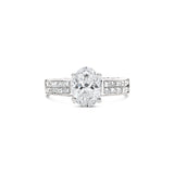 Oval Cut Double Channel Setting Band Lab Grown Diamond Engagement Ring, Sydney Engagement Ring