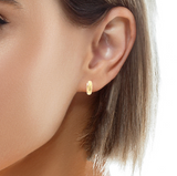 18K Yellow Gold Everyday Sparkling Hoop Earrings, Gold Jewellery Sydney Australia