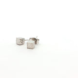 Geometric White Cube Stud Earrings, Gold Jewellery Sydney Australia