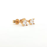 Classic Yellow Round Cut Cubic Zirconia Stud Earrings, Gold Jewellery Sydney Australia