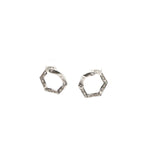 Hexagon Diamond Hoop Earrings, Gold Jewellery Sydney Australia