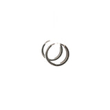 White Gold Lines Hoop Earrings, Gold Jewellery Sydney Australia