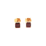 Rhodolite Yellow Gold Stud Earrings, Gold Jewellery Sydney Australia