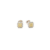 Yellow Cushion-Cut Diamond Halo Stud Earrings, Gold Jewellery Sydney Australia