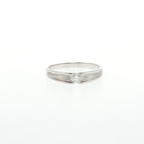 White Gold Diamond Solitaire Ring with Textured Band, Gold Jewellery Sydney Australia