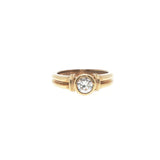 Yellow Gold Bezel Set Zirconia Solitaire Ring, Gold Jewellery Sydney Australia
