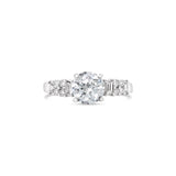 White Gold Lab Grown Diamond Ring With Baguette And Round Brilliant Diamonds, Sydney Engagement Ring