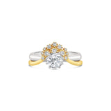 White And Yellow Gold Crown Lab Grown Diamond Ring Set, Sydney Engagement Ring
