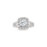 Rounded Edge Square Halo Round Cut Lab Grown Diamond Ring, Sydney Engagement Ring