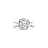 Round Halo Split Shank Lab Grown Diamond Ring, Sydney Engagement Ring