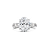 Oval Cut Lab Grown Diamond Antique Style Split Shank Diamond Ring, Sydney Engagement Ring