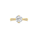 Four Prong Tapered Yellow Gold Lab Grown Diamond Ring, Sydney Engagement Ring