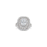 Lab Grown Oval Cut Rounded Edge Double Halo, Sydney Engagement Ring