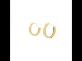 Golden Textured Hoop Earrings, Gold Jewellery Sydney Australia
