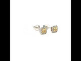 Yellow Cushion-Cut Diamond Halo Stud Earrings, Gold Jewellery Sydney Australia