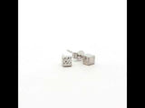 Geometric White Cube Stud Earrings, Gold Jewellery Sydney Australia