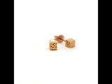 Geometric Rose Cube Stud Earrings, Gold Jewellery Sydney Australia