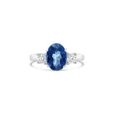 Three Stone Oval Sapphire Lab Grown Diamond Engagement Ring, Sydney Engagement Ring