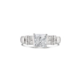 Princess Cut Lab Grown Diamond Engagement Ring With Princess Cut Side Diamonds, Sydney Engagement Ring