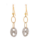 white and yellow gold twisted nest dangling earrings, Gold Jewellery Sydney Australia