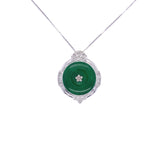 classic jade coin and diamond pendant, Gold Jewellery Sydney Australia