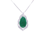 jade and diamond pear pendant, Gold Jewellery Sydney Australia