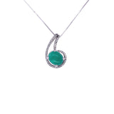 diamond and jade comma pendant, Gold Jewellery Sydney Australia