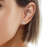 18k White Gold Floral Diamond Studs, Gold Jewellery Sydney Australia