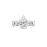 Pear cut diamond engagement ring with princess cut diamond side stones, Sydney Engagement Ring