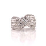 Baguette Layered Diamonds Dress Ring, Gold Jewellery Sydney Australia