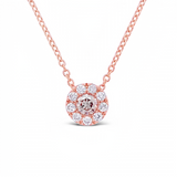 Rose Gold Champagne Diamond Necklace, Gold Jewellery Sydney Australia