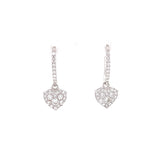 dangling diamond heart earrings, Gold Jewellery Sydney Australia