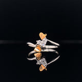diamond and rose gold fluttering hearts ring, Gold Jewellery Sydney Australia