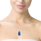 Blue Opal Diamond Pendant, Gold Jewellery Sydney Australia
