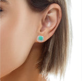 Cabochon Emerald Diamond Earrings, Gold Jewellery Sydney Australia