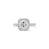 Cushion cut diamond in halo setting, Sydney Engagement Ring