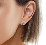 Double Circle Diamond Earrings, Gold Jewellery Sydney Australia