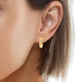 Gold Textured And Smooth Hoop Earrings, Gold Jewellery Sydney Australia