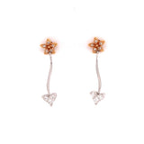 Diamond Floral Heart Earrings, Gold Jewellery Sydney Australia