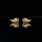 Yellow Gold Diamond Swirl Earrings, Gold Jewellery Sydney Australia